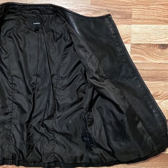 Dark Brown/Black Womens Leather Jacket | Great Condition, Medium, EXPRESS - Picture 7 of 9